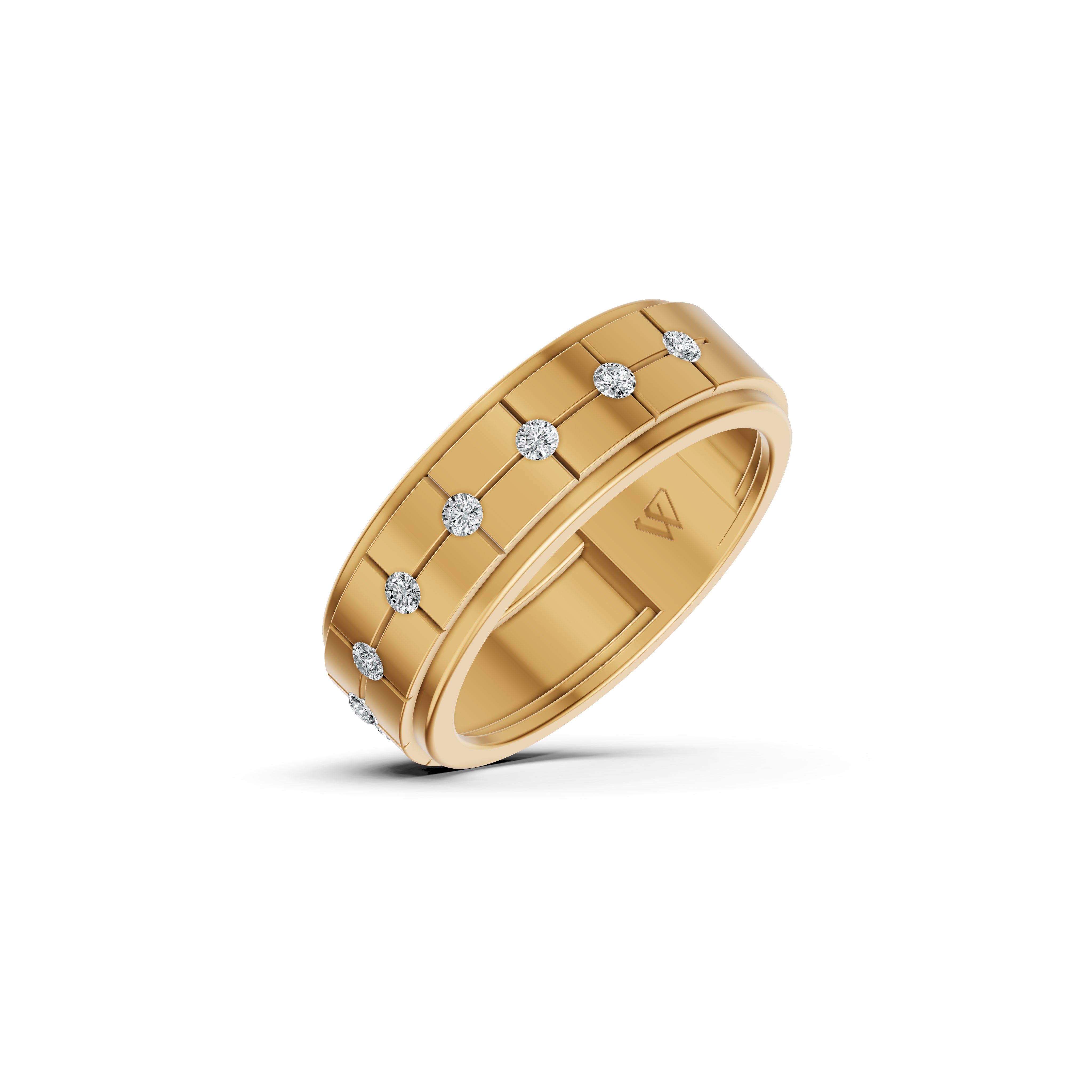 Classic Wide Bezel Set Diamond Band
