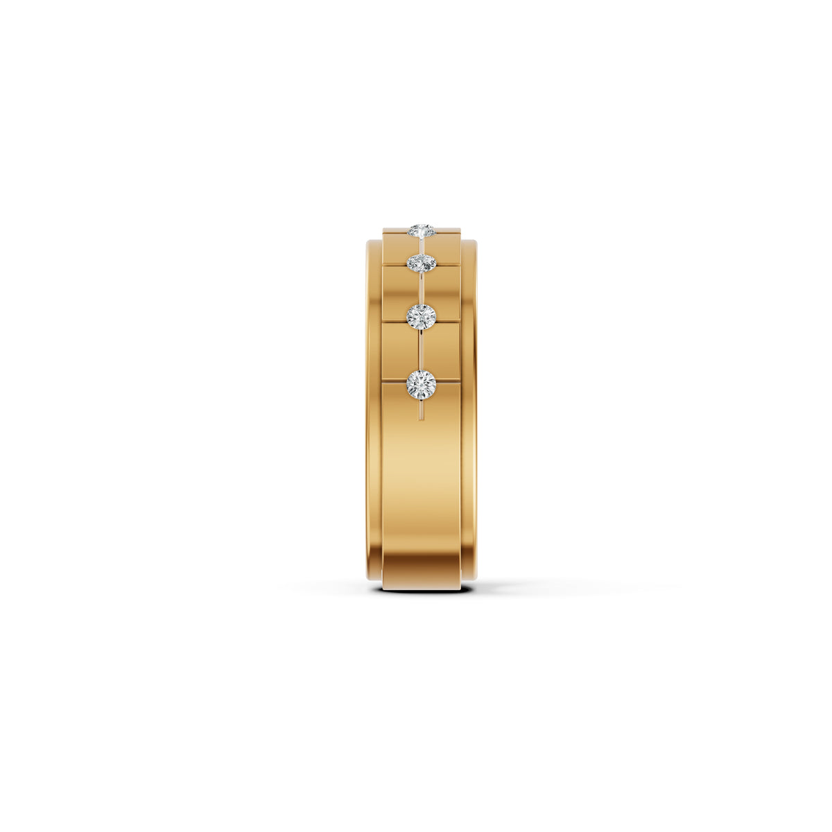 Classic Wide Bezel Set Diamond Band