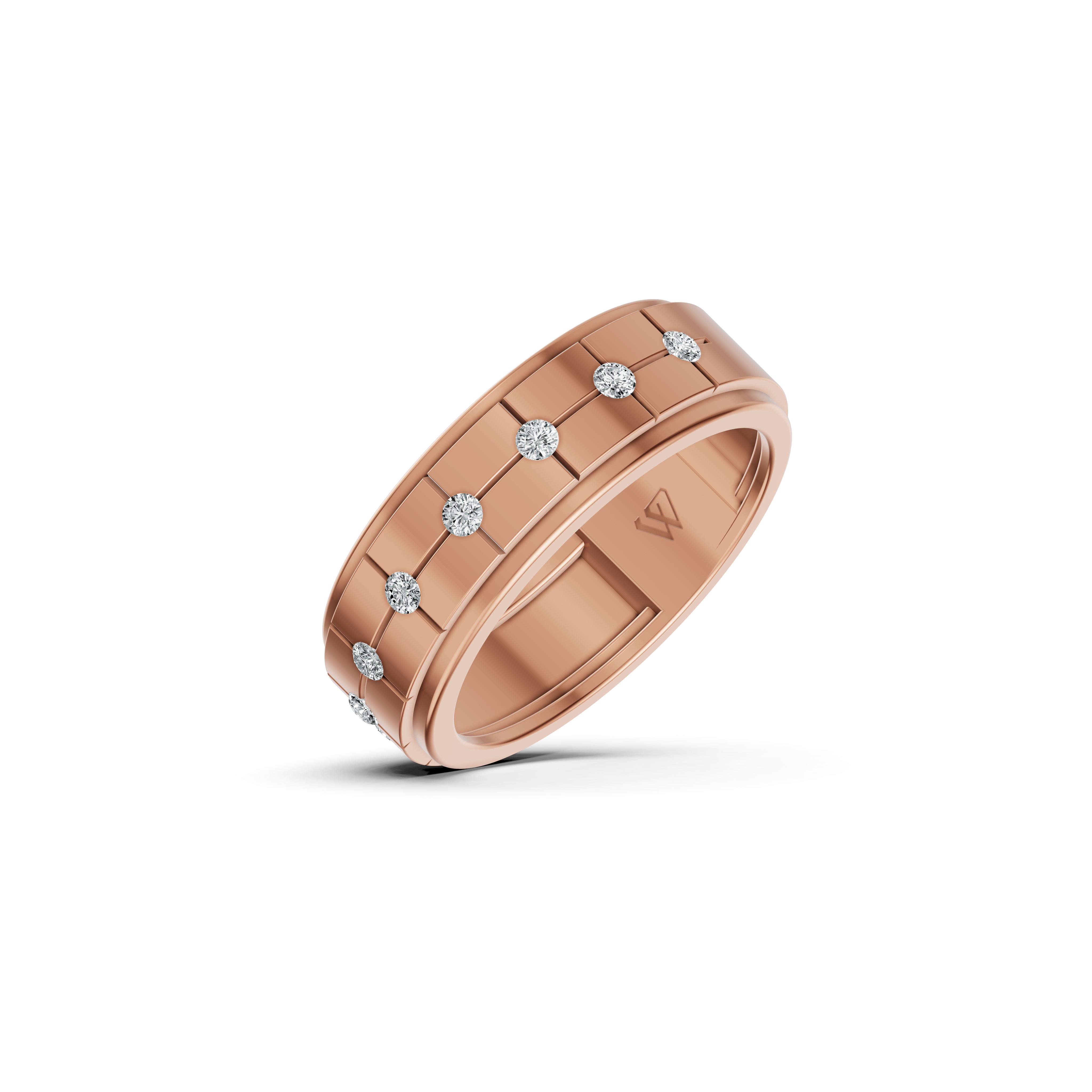 Classic Wide Bezel Set Diamond Band