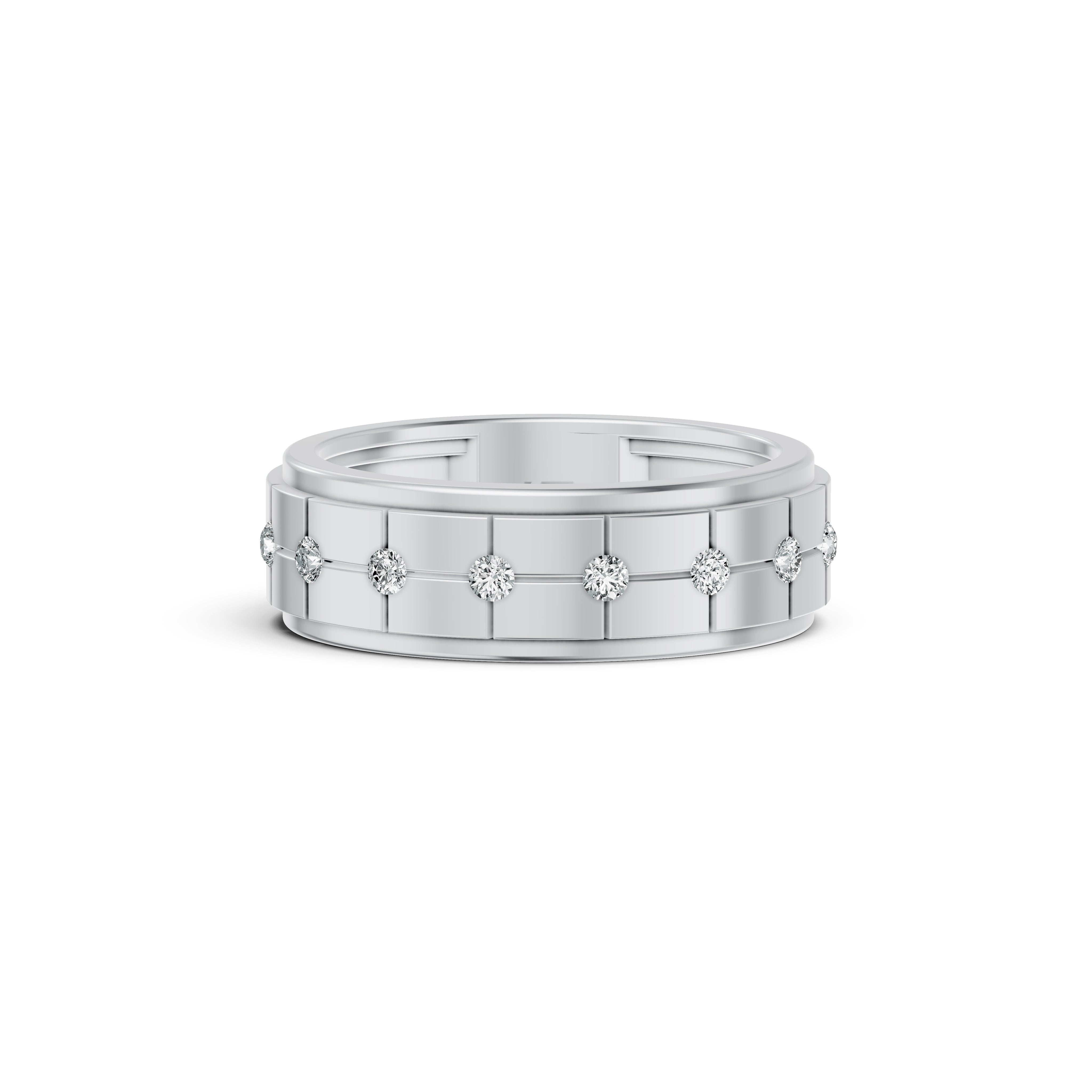 Classic Wide Bezel Set Diamond Band