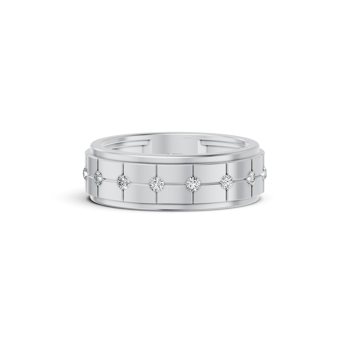 Classic Wide Bezel Set Diamond Band