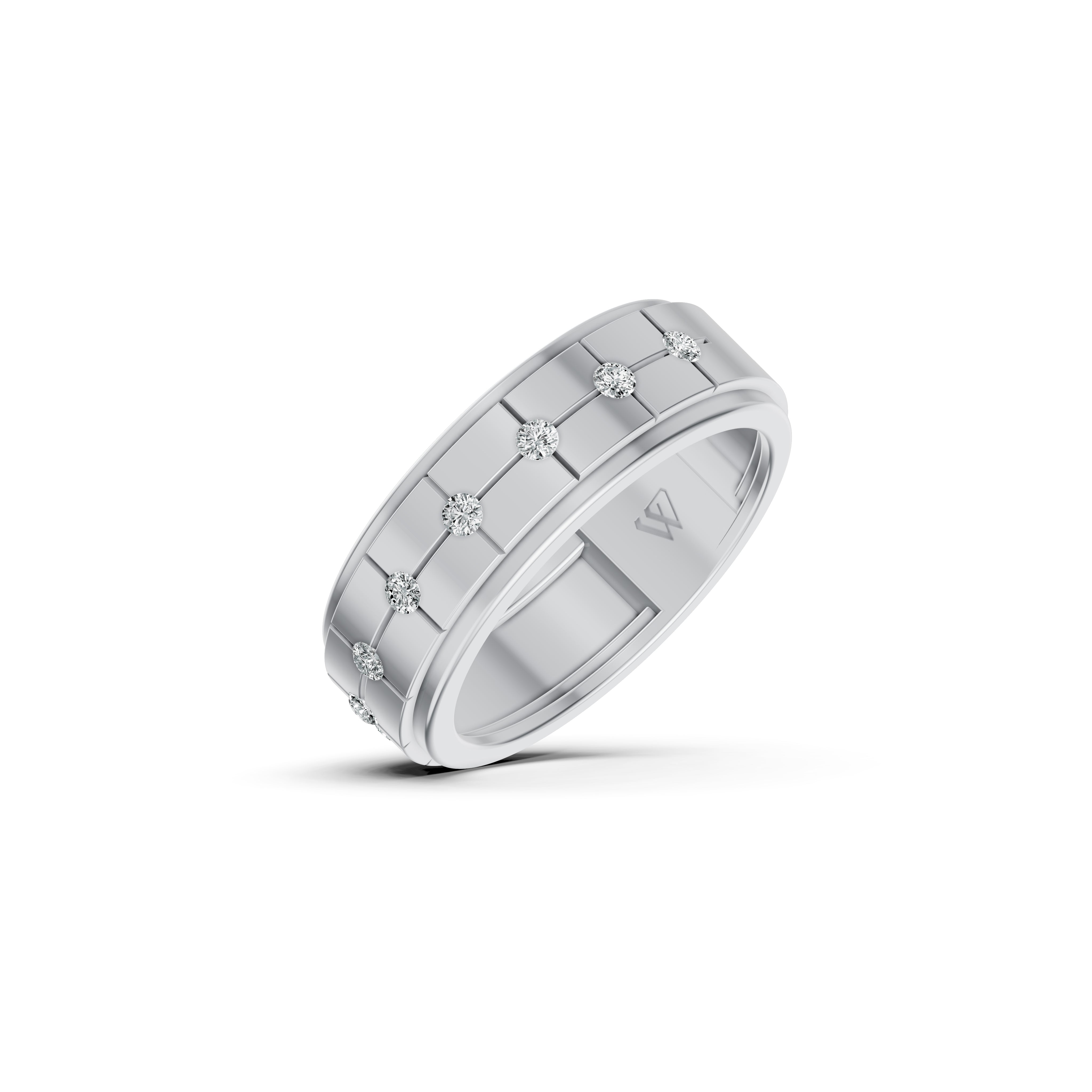 Classic Wide Bezel Set Diamond Band