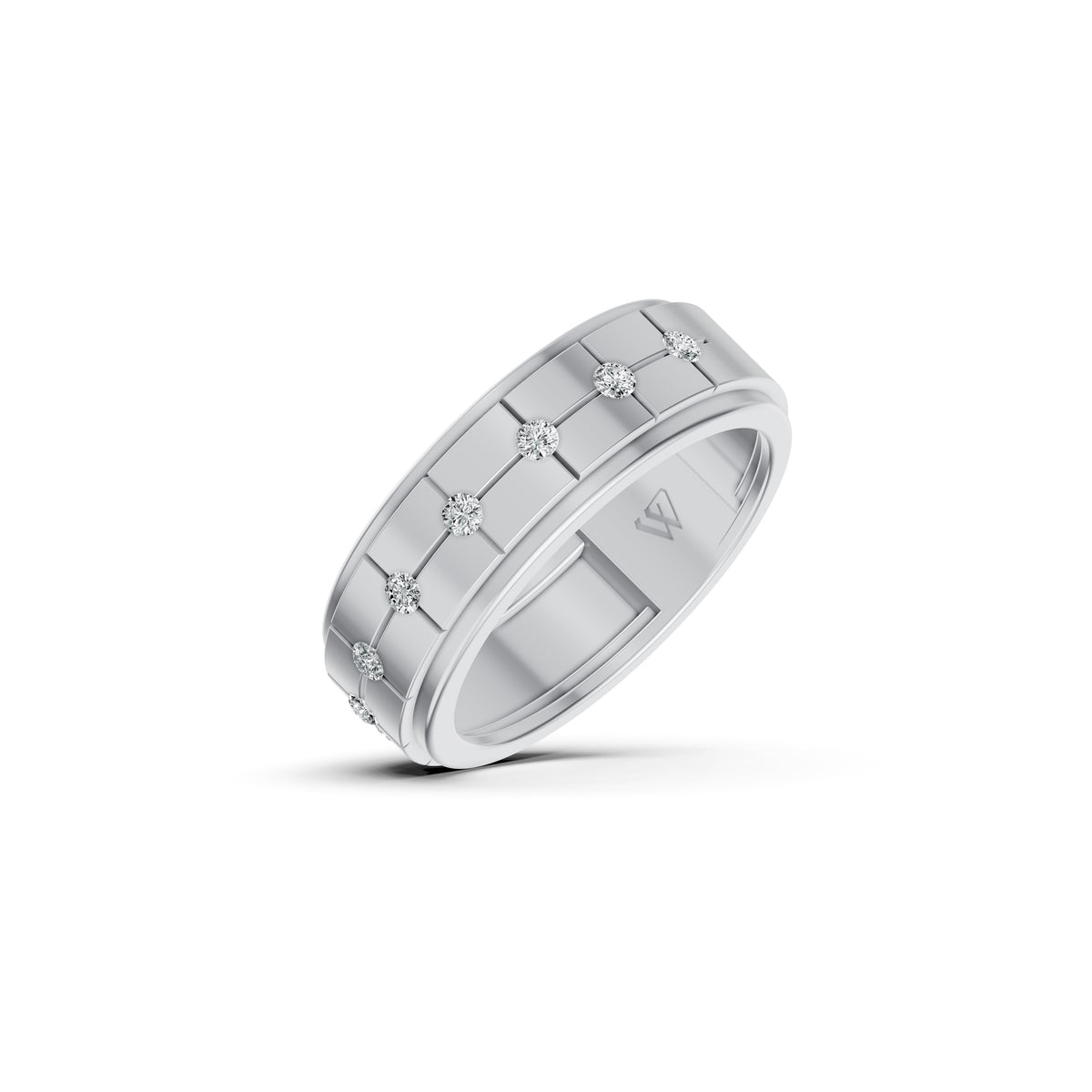 Classic Wide Bezel Set Diamond Band