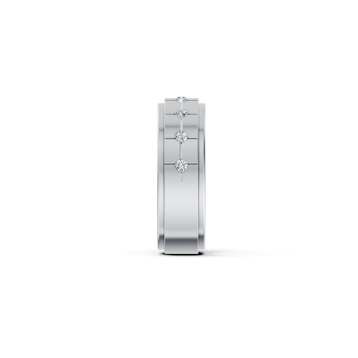 Classic Wide Bezel Set Diamond Band