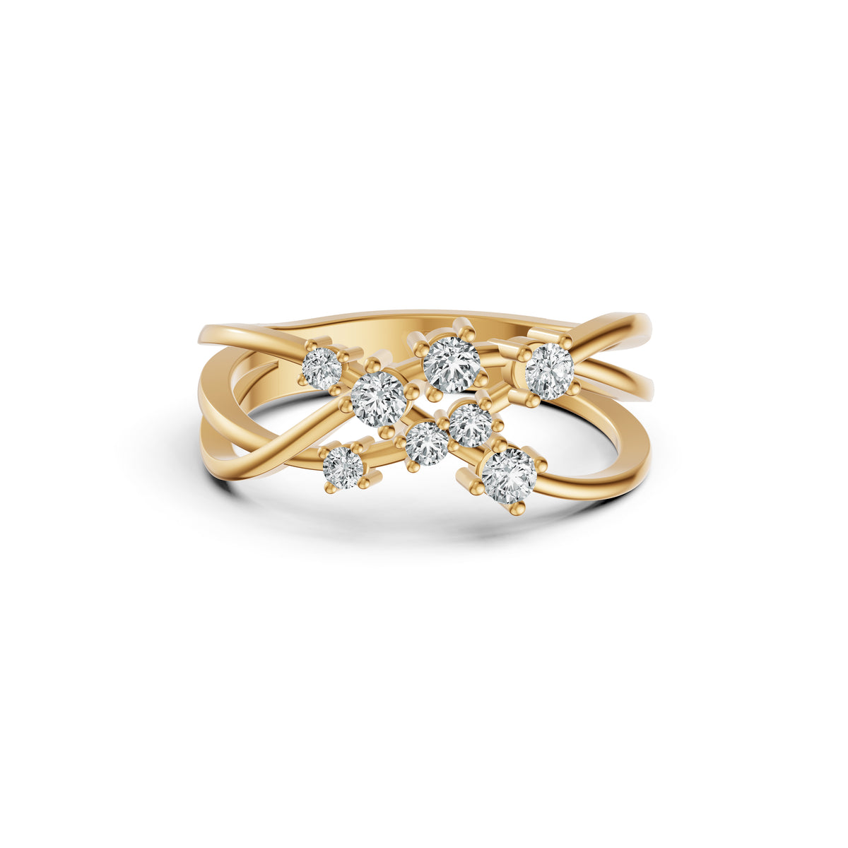 Lustre Crossover Diamond Ring