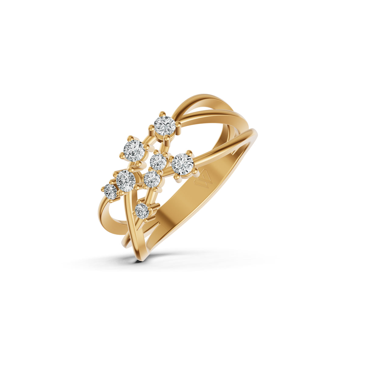 Lustre Crossover Diamond Ring