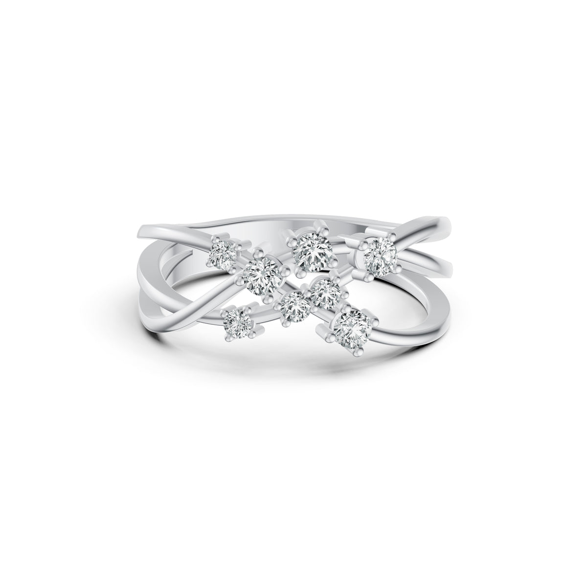 Lustre Crossover Diamond Ring