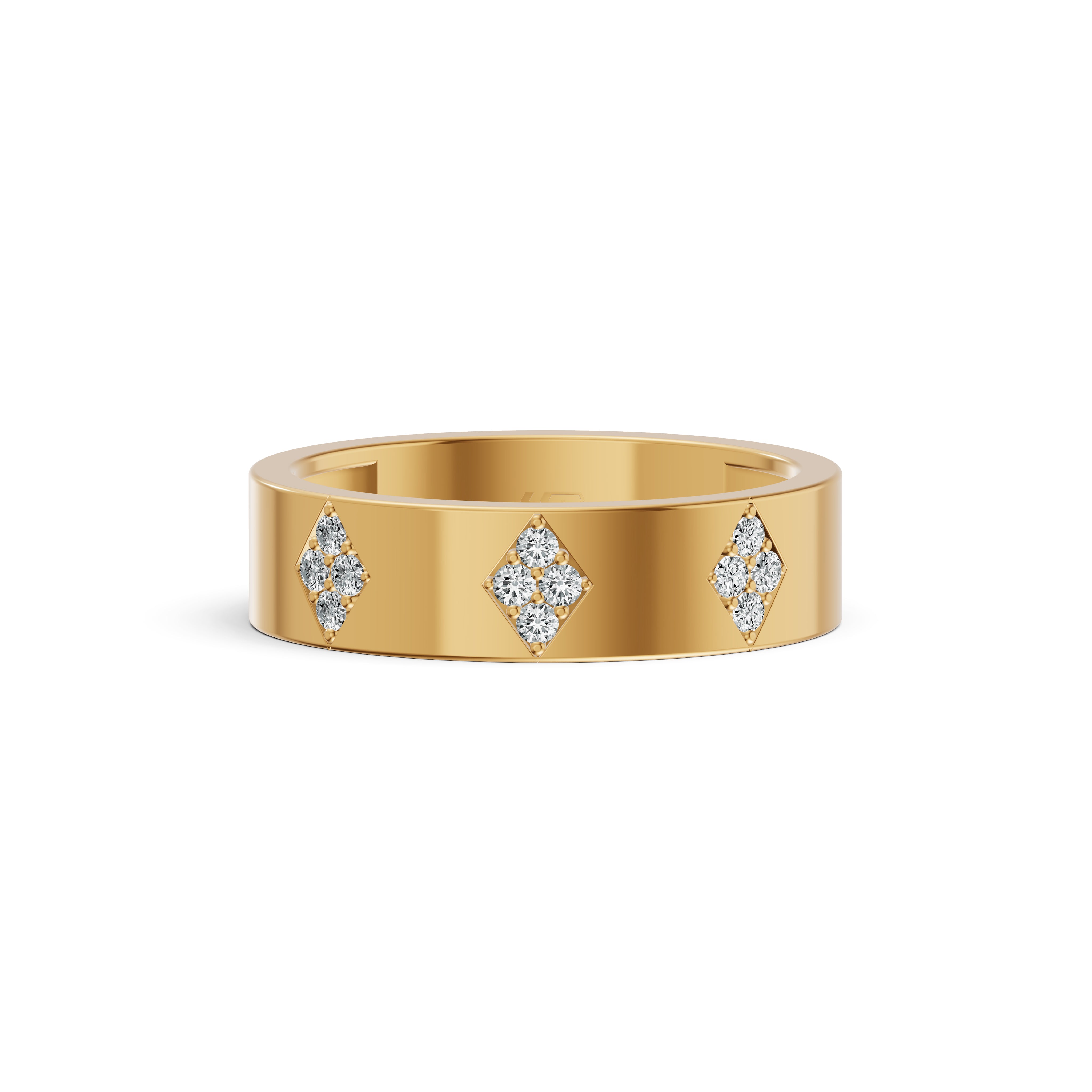 Geometric Quad Diamond Band