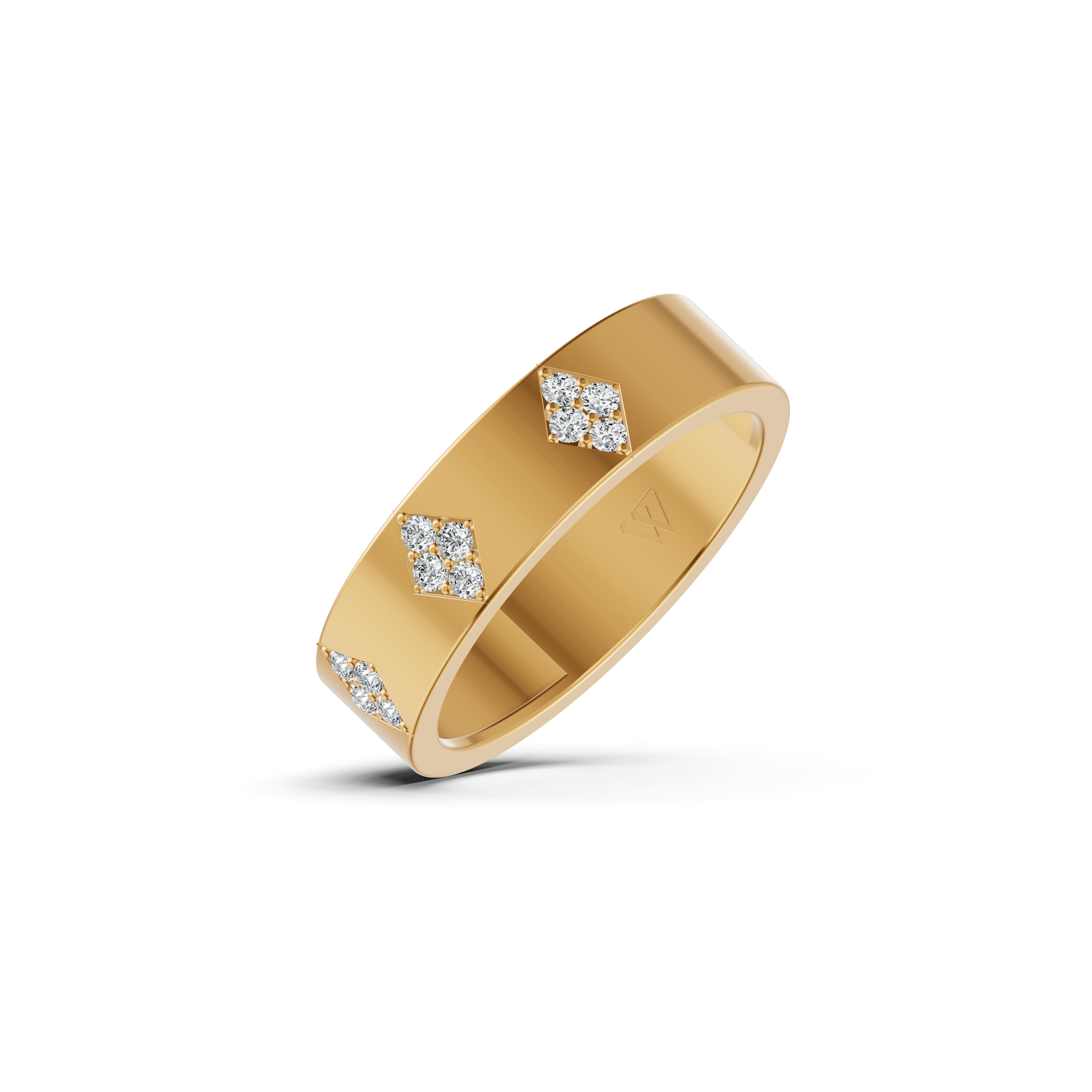 Geometric Quad Diamond Band