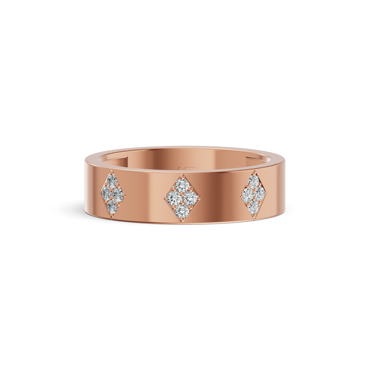 Geometric Quad Diamond Band
