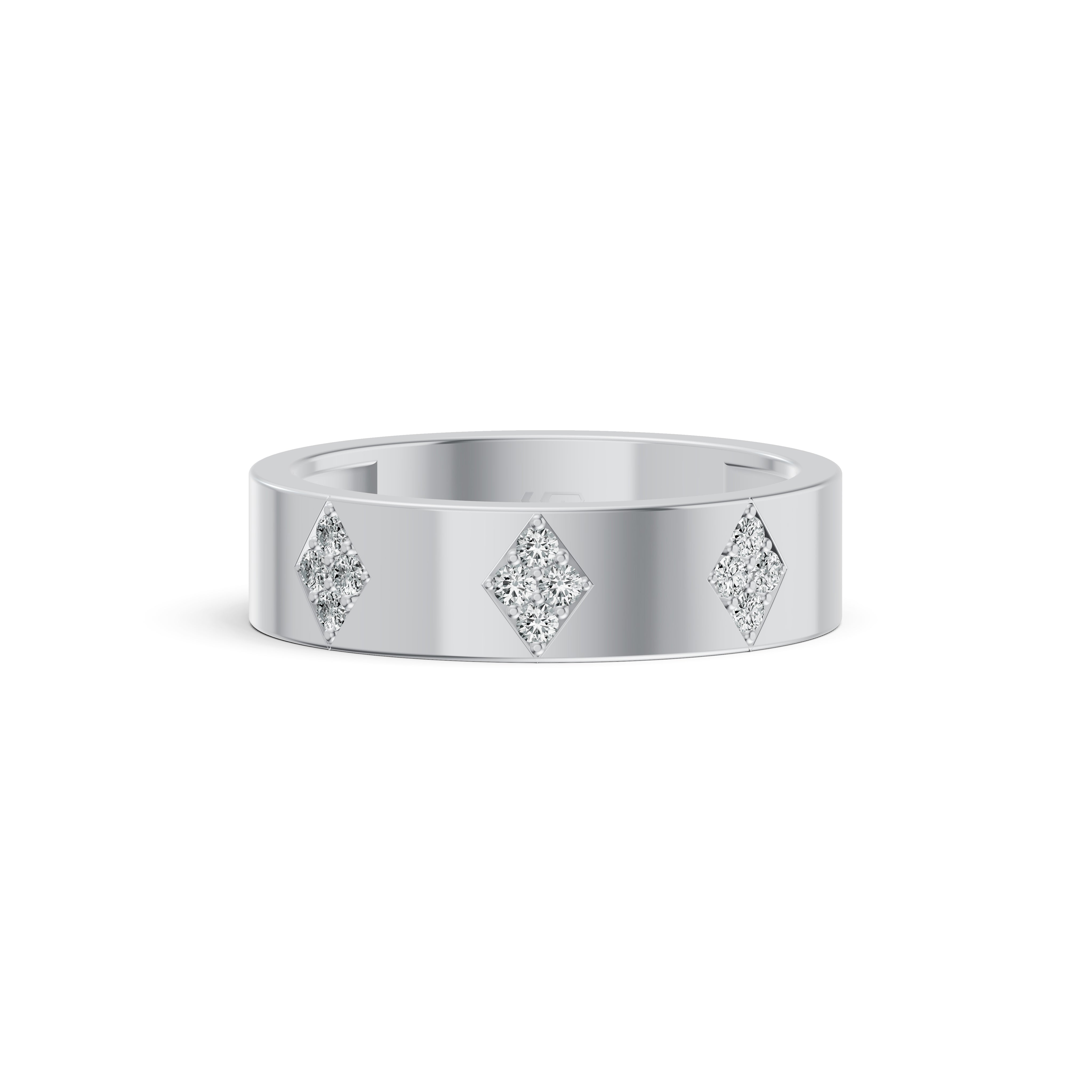 Geometric Quad Diamond Band