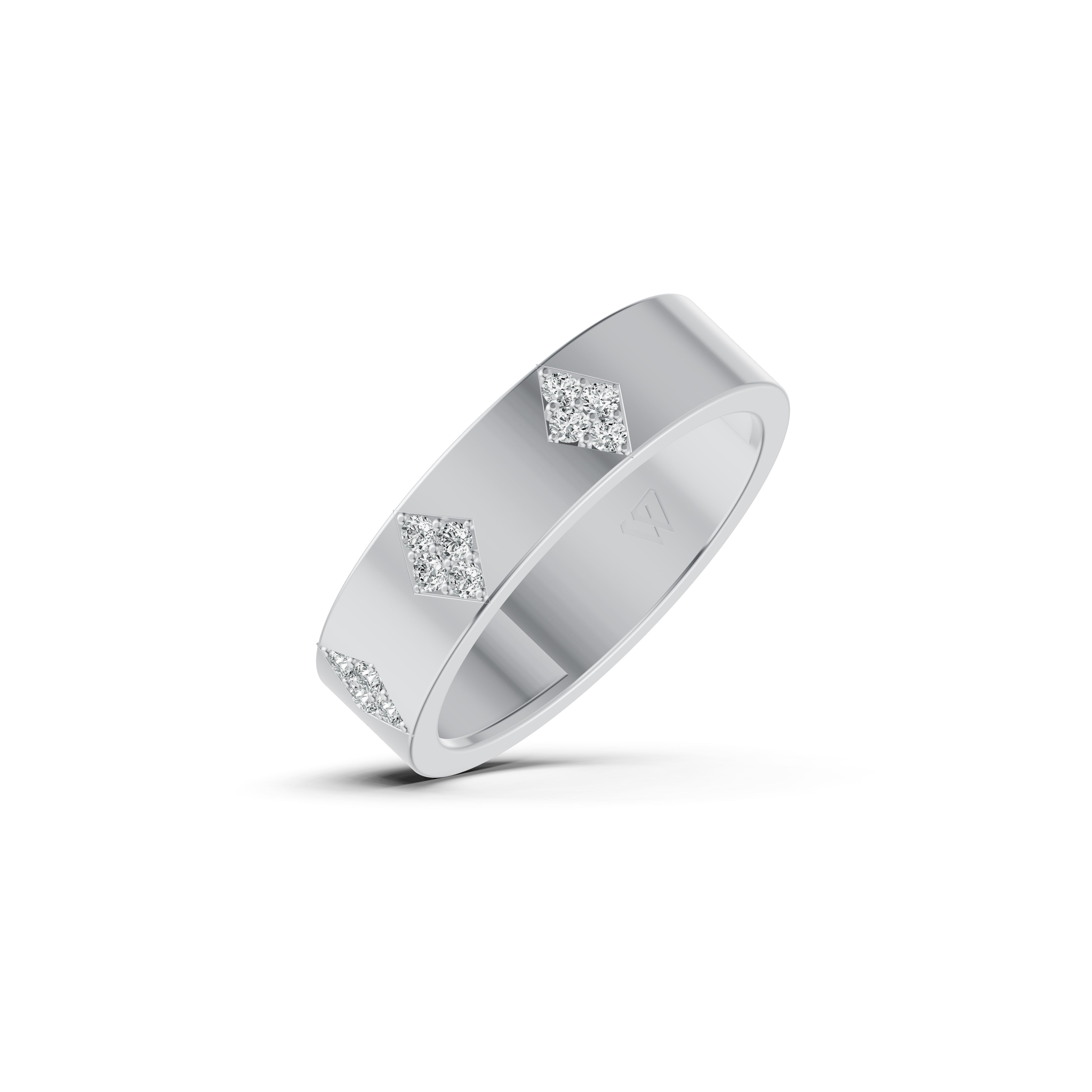 Geometric Quad Diamond Band