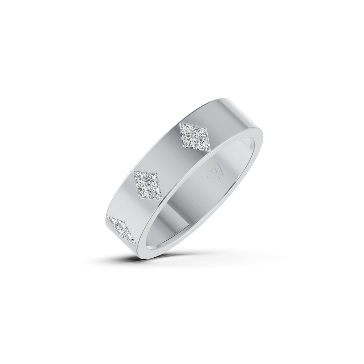 Geometric Quad Diamond Band