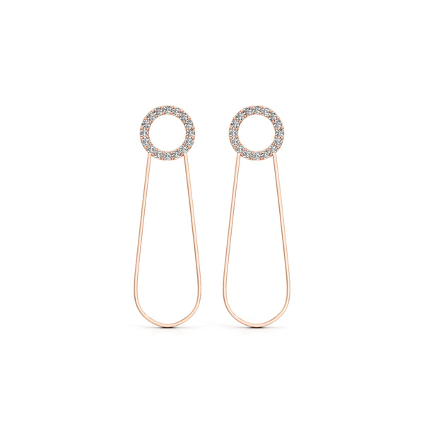 Radiant Pin Diamond Earrings