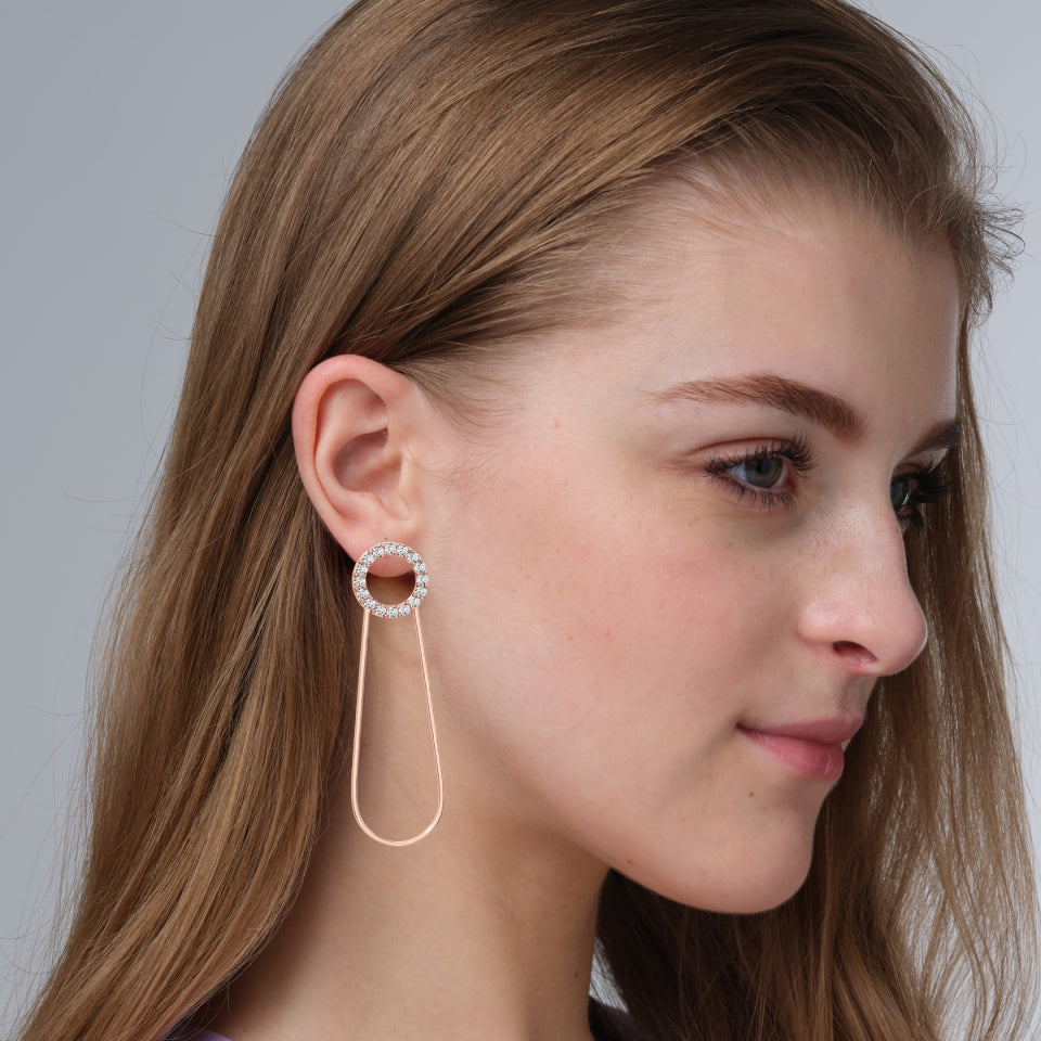 Radiant Pin Diamond Earrings