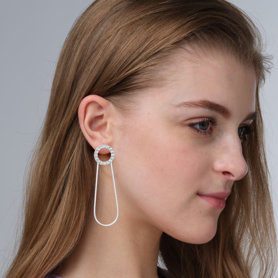 Radiant Pin Diamond Earrings