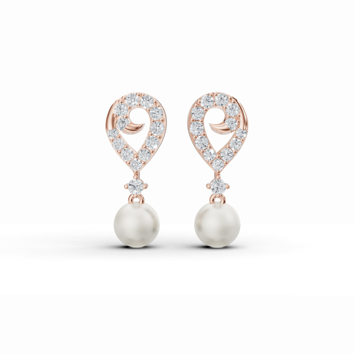 Pearl Drop Diamond Earrings