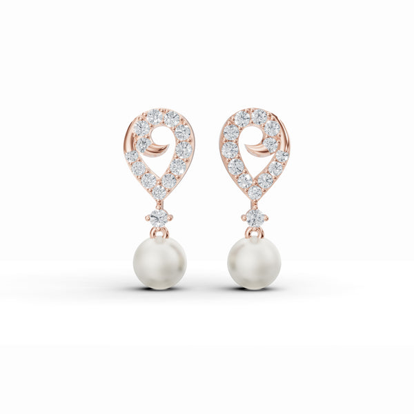 Pearl Drop Diamond Earrings