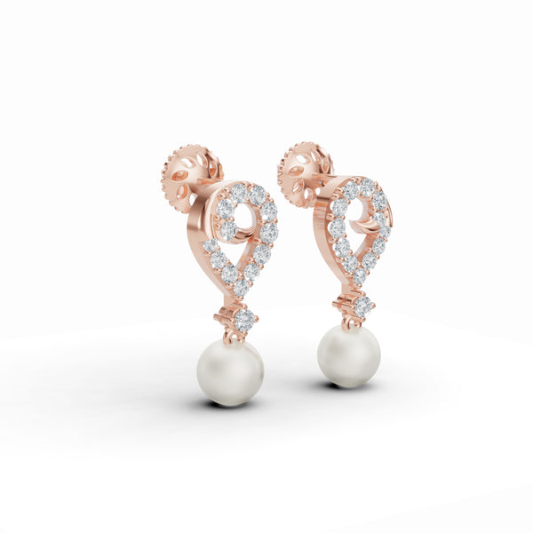 Pearl Drop Diamond Earrings