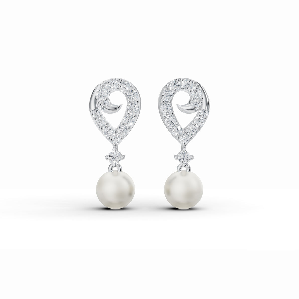 Pearl Drop Diamond Earrings
