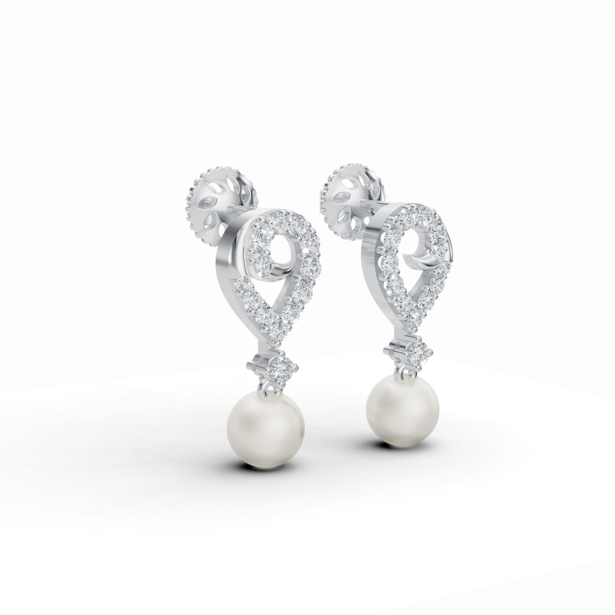 Pearl Drop Diamond Earrings