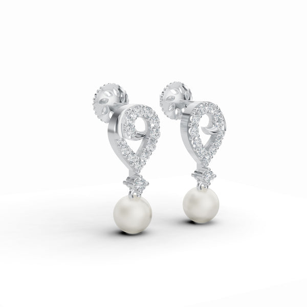 Pearl Drop Diamond Earrings