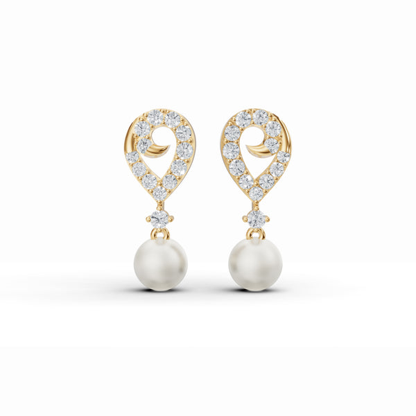Pearl Drop Diamond Earrings