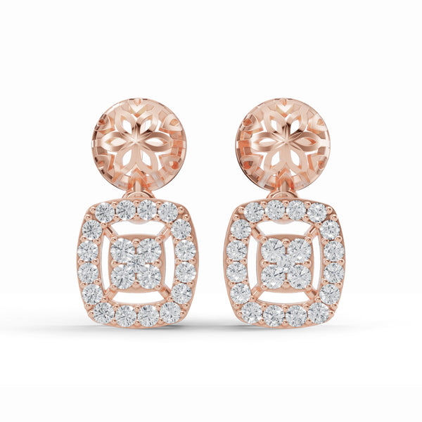 Geometric Diamond Drop Earrings