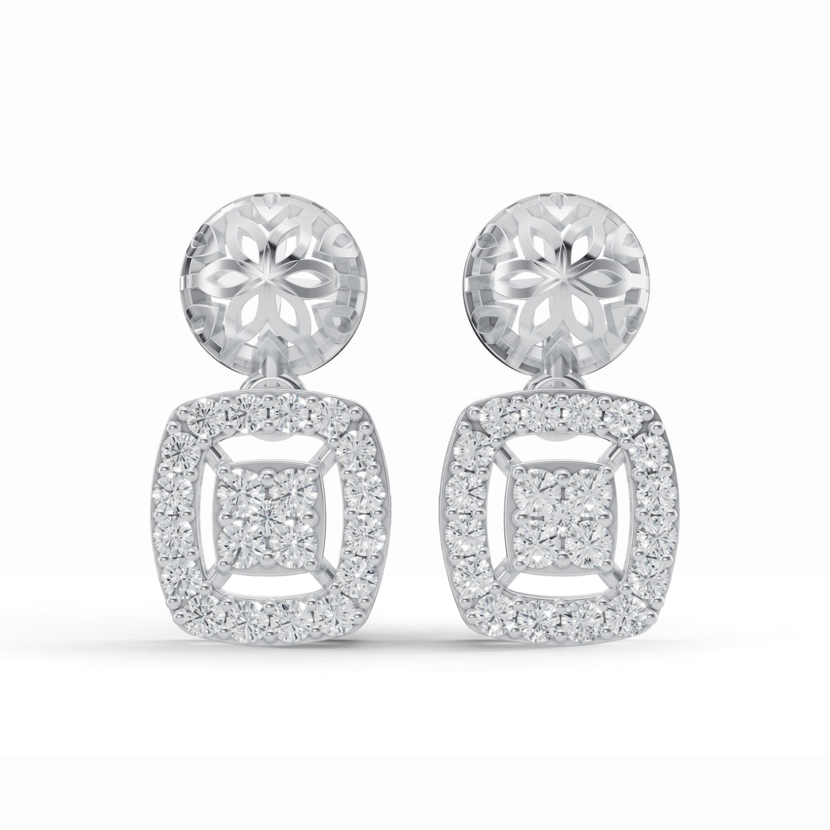 Geometric Diamond Drop Earrings