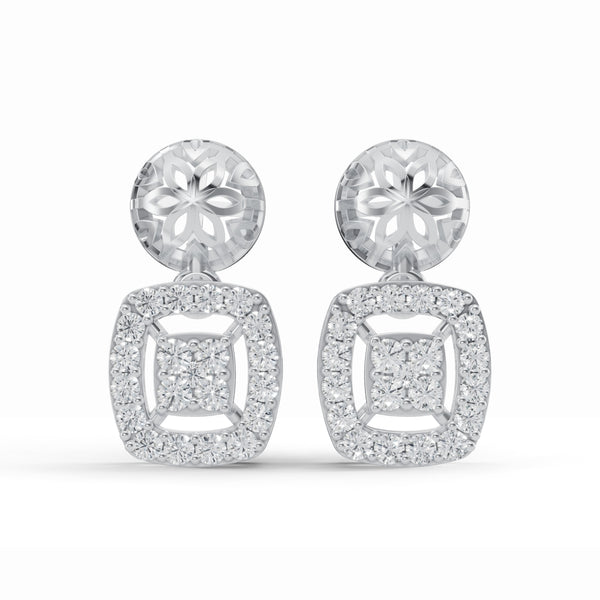 Geometric Diamond Drop Earrings