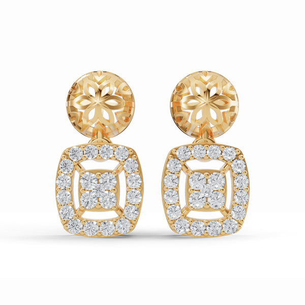 Geometric Diamond Drop Earrings