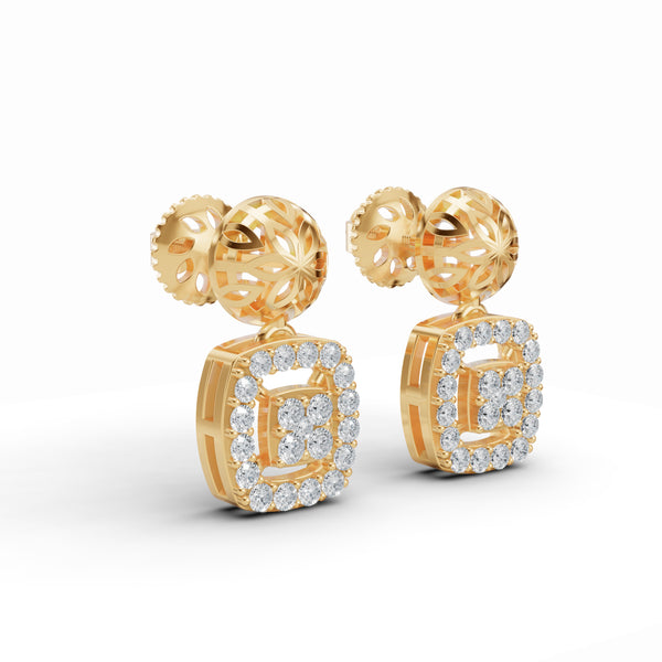 Geometric Diamond Drop Earrings