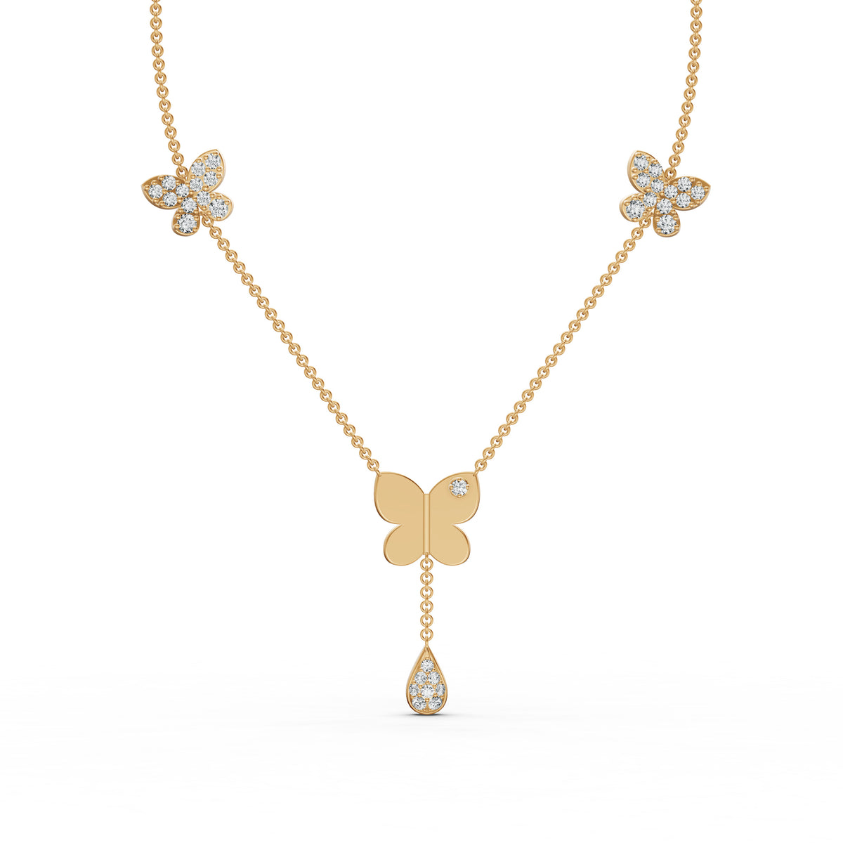 Butterfly Trio Diamond Chain