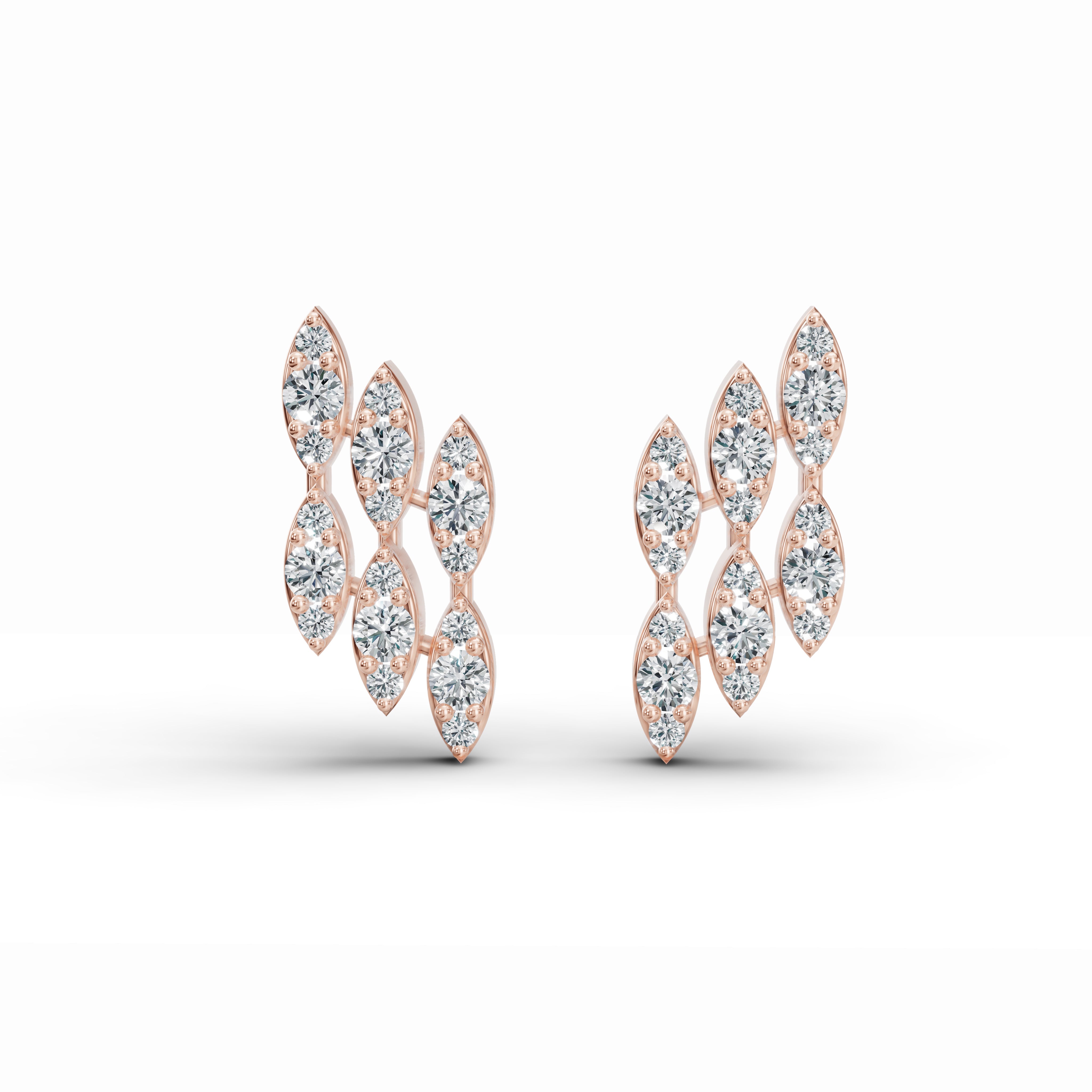 Petal Cluster Diamond Stud Earrings