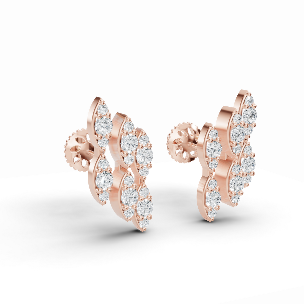 Petal Cluster Diamond Stud Earrings