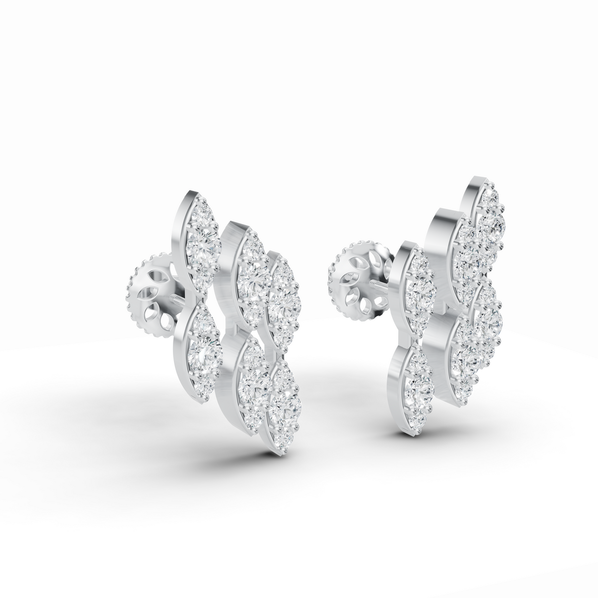 Petal Cluster Diamond Stud Earrings