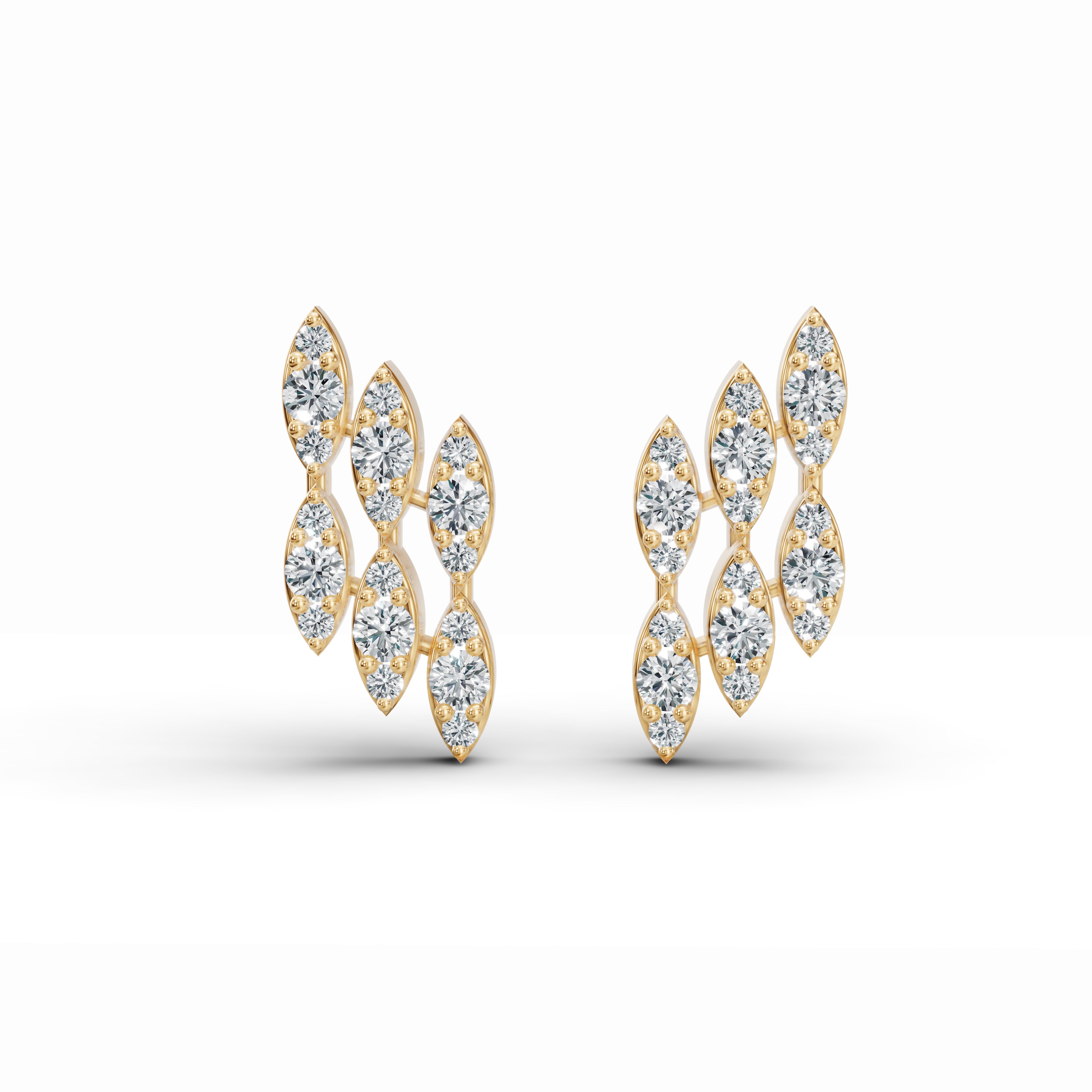 Petal Cluster Diamond Stud Earrings
