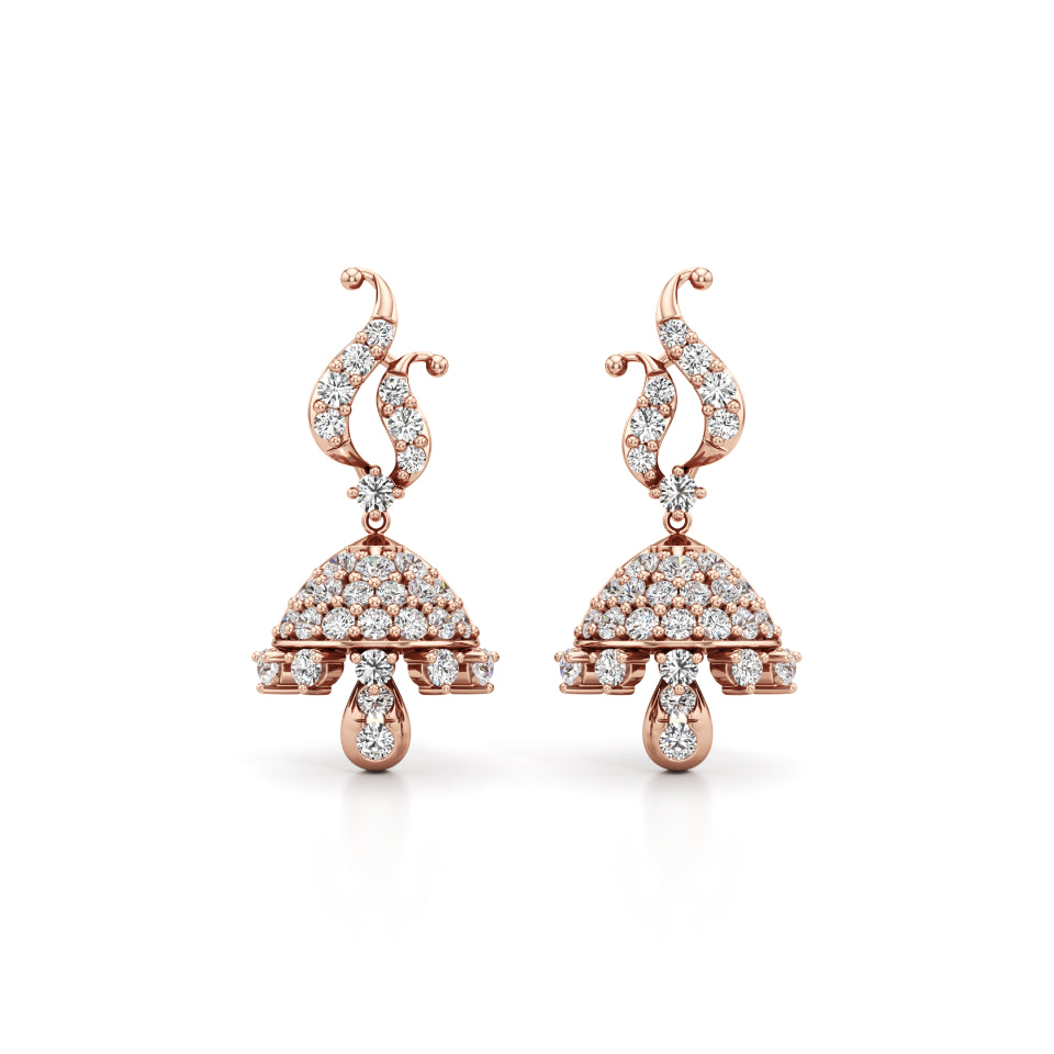 Bling Jhumka Diamond Earrings