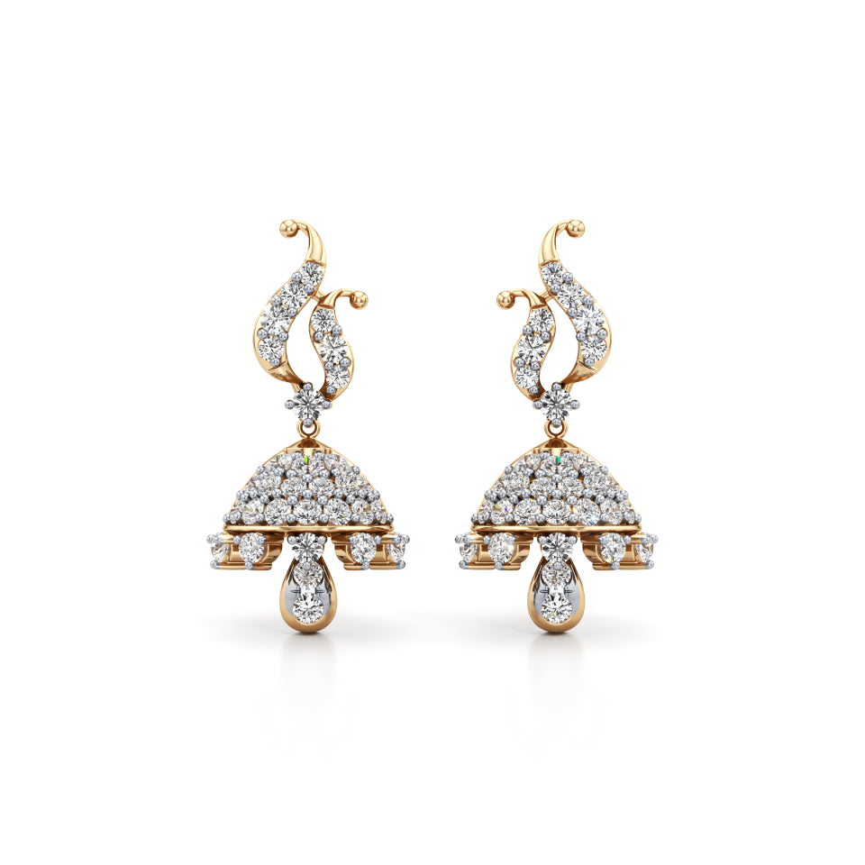 Bling Jhumka Diamond Earrings