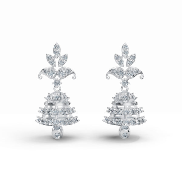 Classic Diamond & Gold Jhumka Earrings