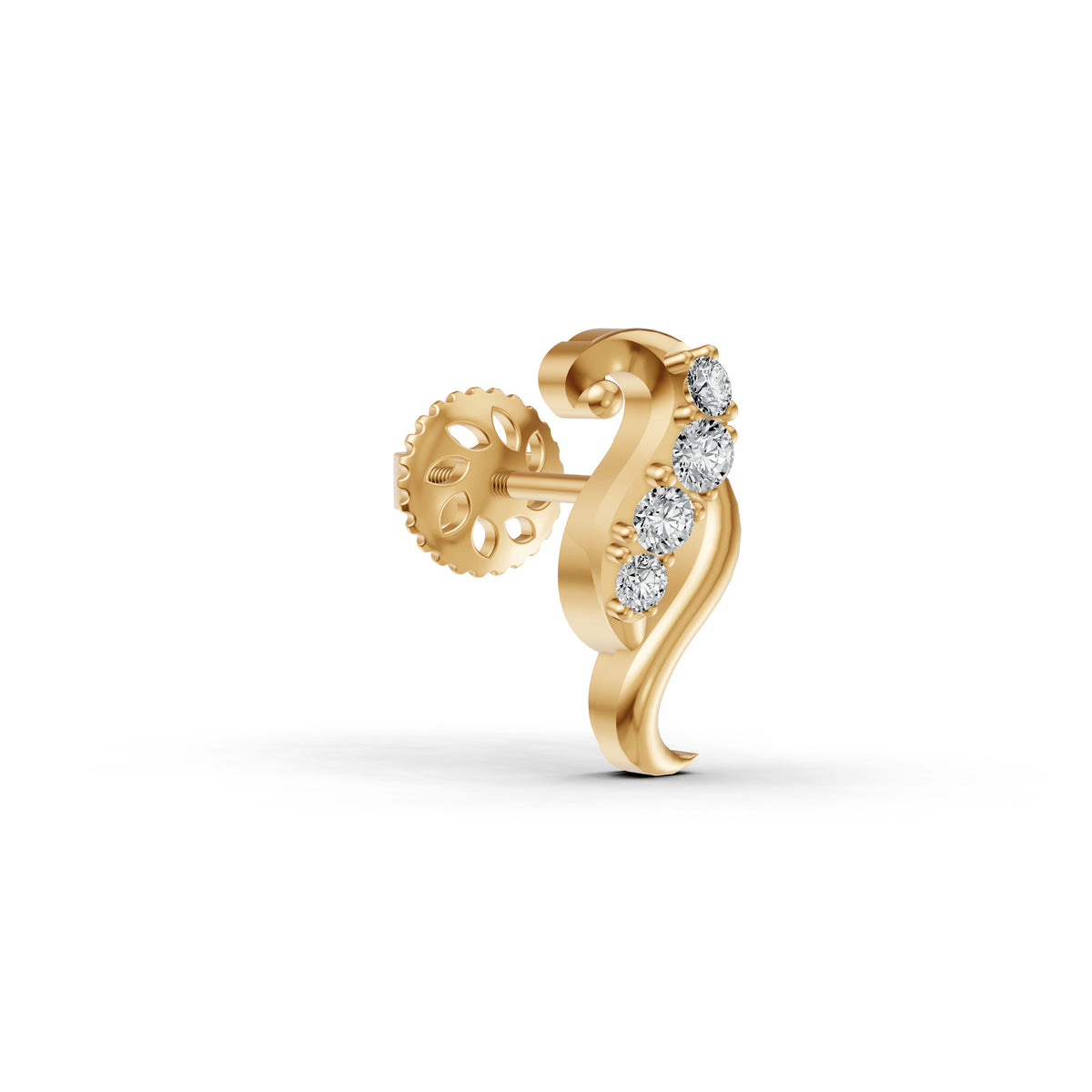 Swirl Spark Diamond Nosepin