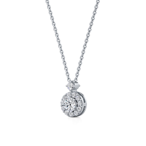 Halo of Solitaire Starlight Diamond Pendant