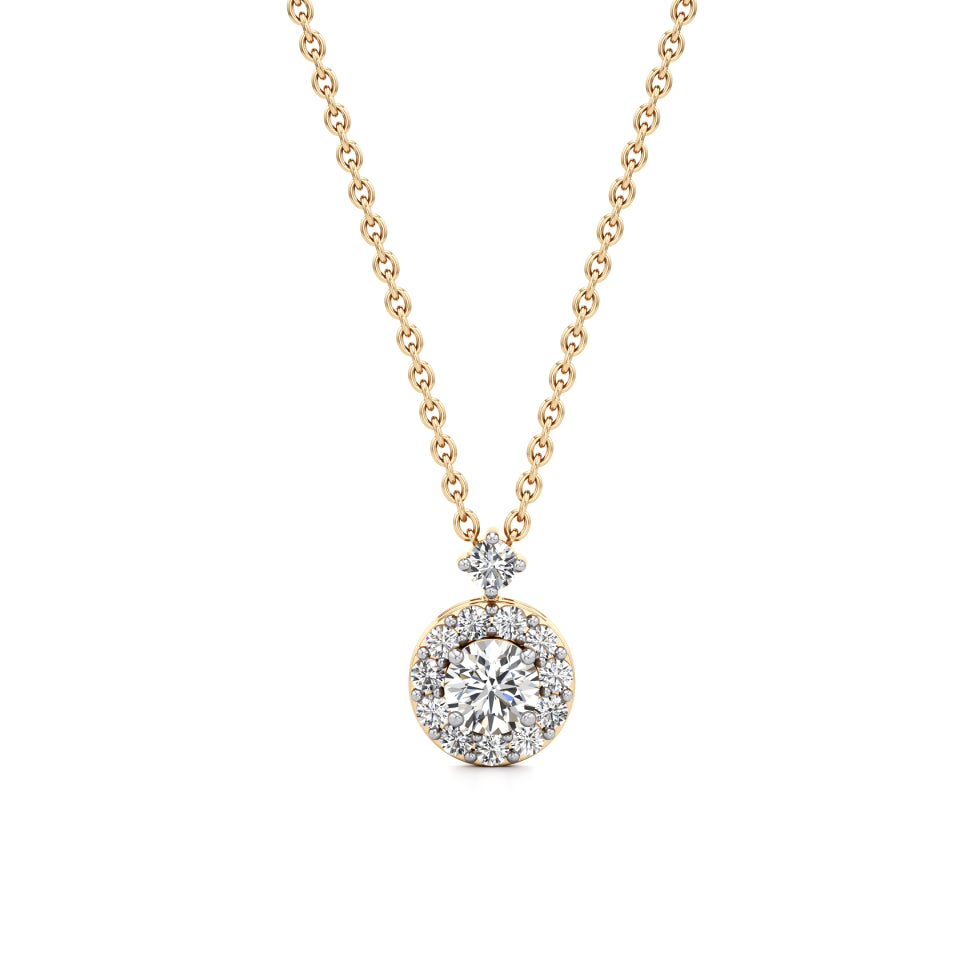 Halo of Solitaire Starlight Diamond Pendant
