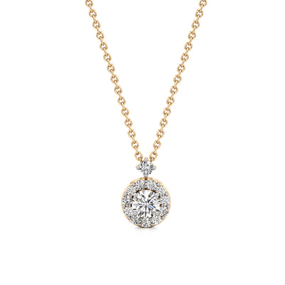 Halo of Solitaire Starlight Diamond Pendant