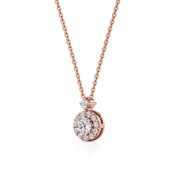 Halo of Solitaire Starlight Diamond Pendant
