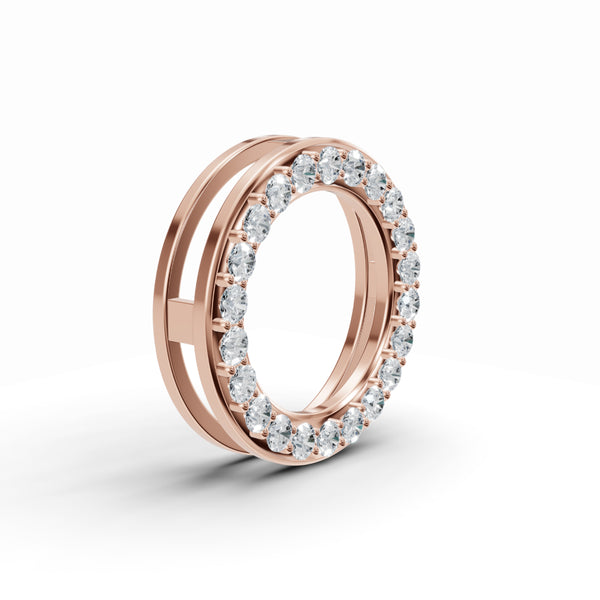 Lucky Circle Hoop Diamond Pendant