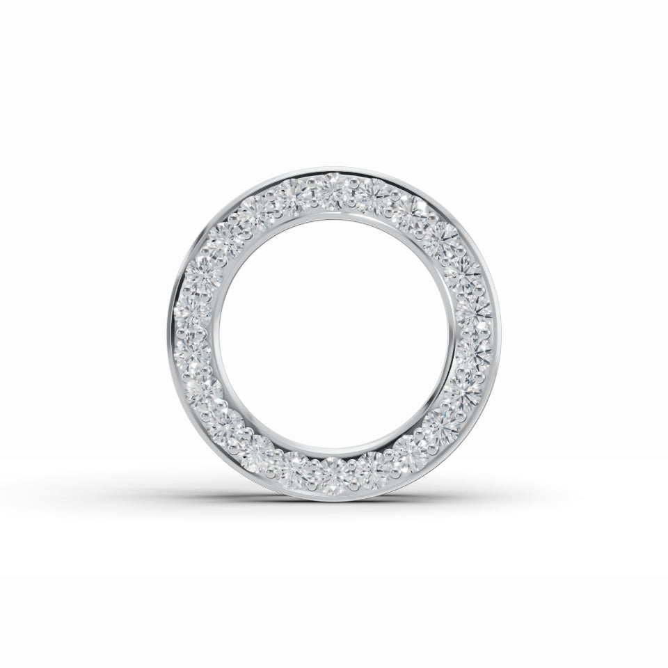 Lucky Circle Hoop Diamond Pendant
