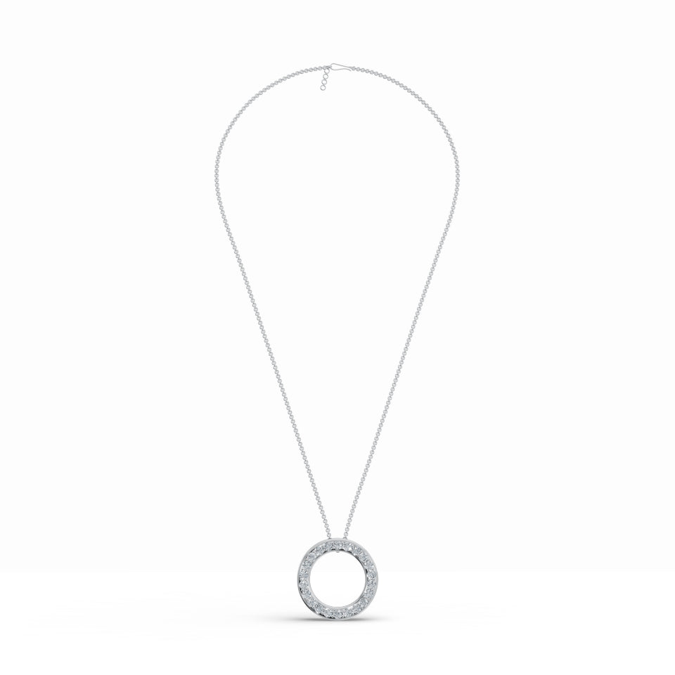 Lucky Circle Hoop Diamond Pendant