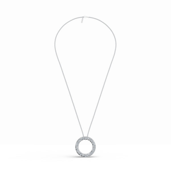 Lucky Circle Hoop Diamond Pendant