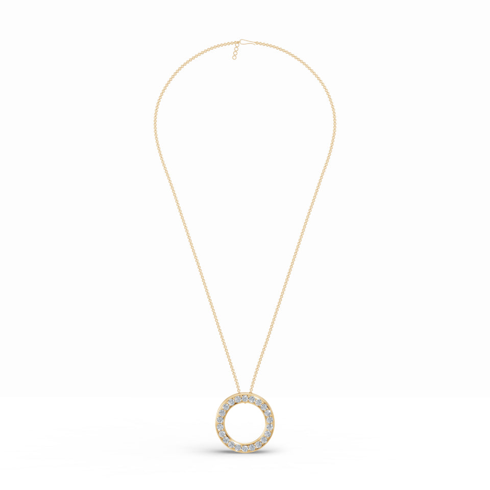 Lucky Circle Hoop Diamond Pendant